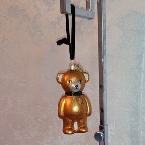 Coach Gold Teddy Bear Christmas Ornament